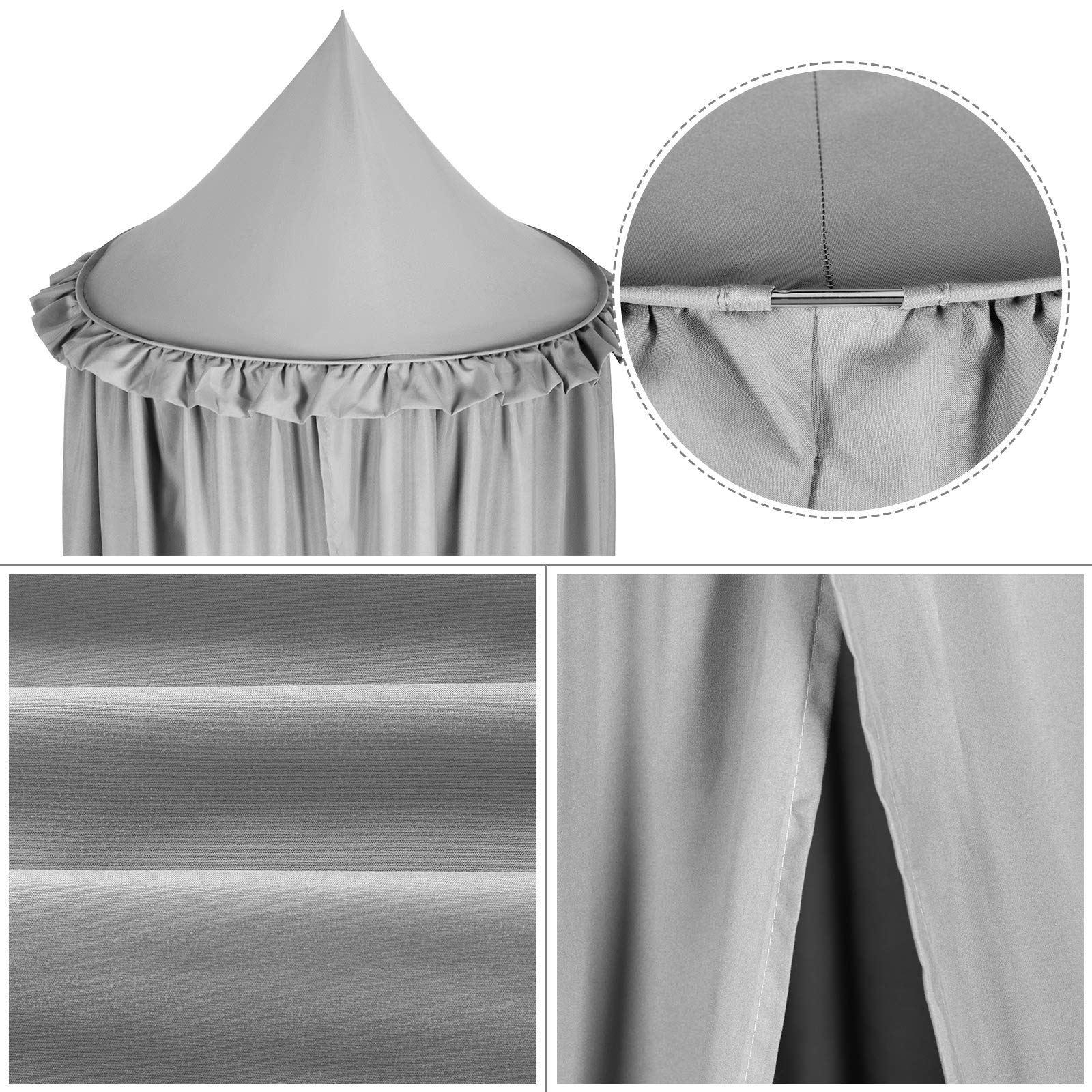 eugad-wohnaccessoires-betthimmel-baldachin-grau-230cm-polyester image 5