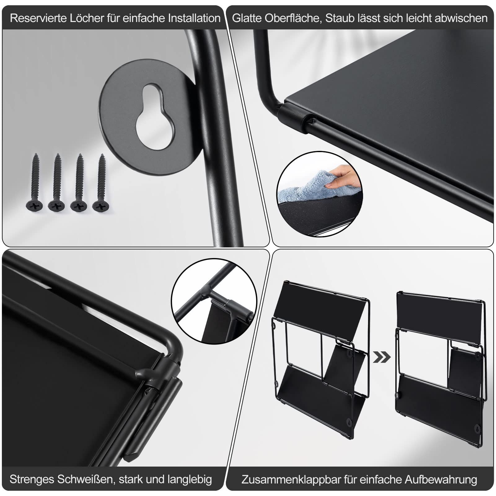 eugad-wandregal-metall-schwarz-3er-set-38-cm image 8