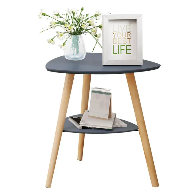 eugad-beistelltisch-couchtisch-grau-50x55x40-mit-2-ablagen image 1