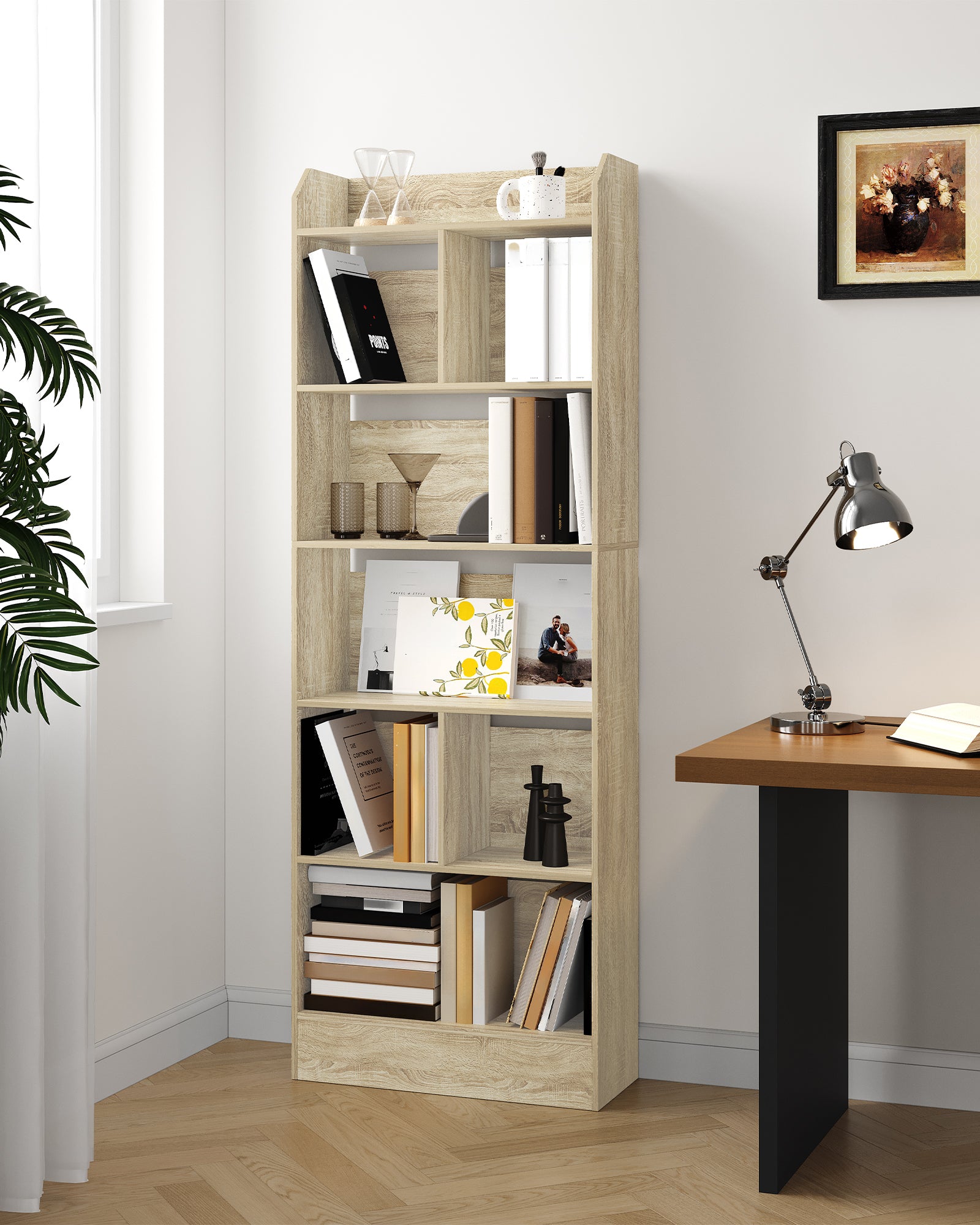 hzuaneri-bc11116x-b-cherregal-eiche-beige-6-f-cher-60cm image 5