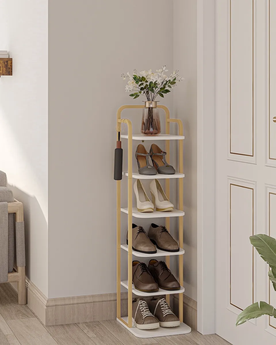 hzuaneri-living-room-schuhregal-wei-gold-6-ebenen-verstellbar image 1