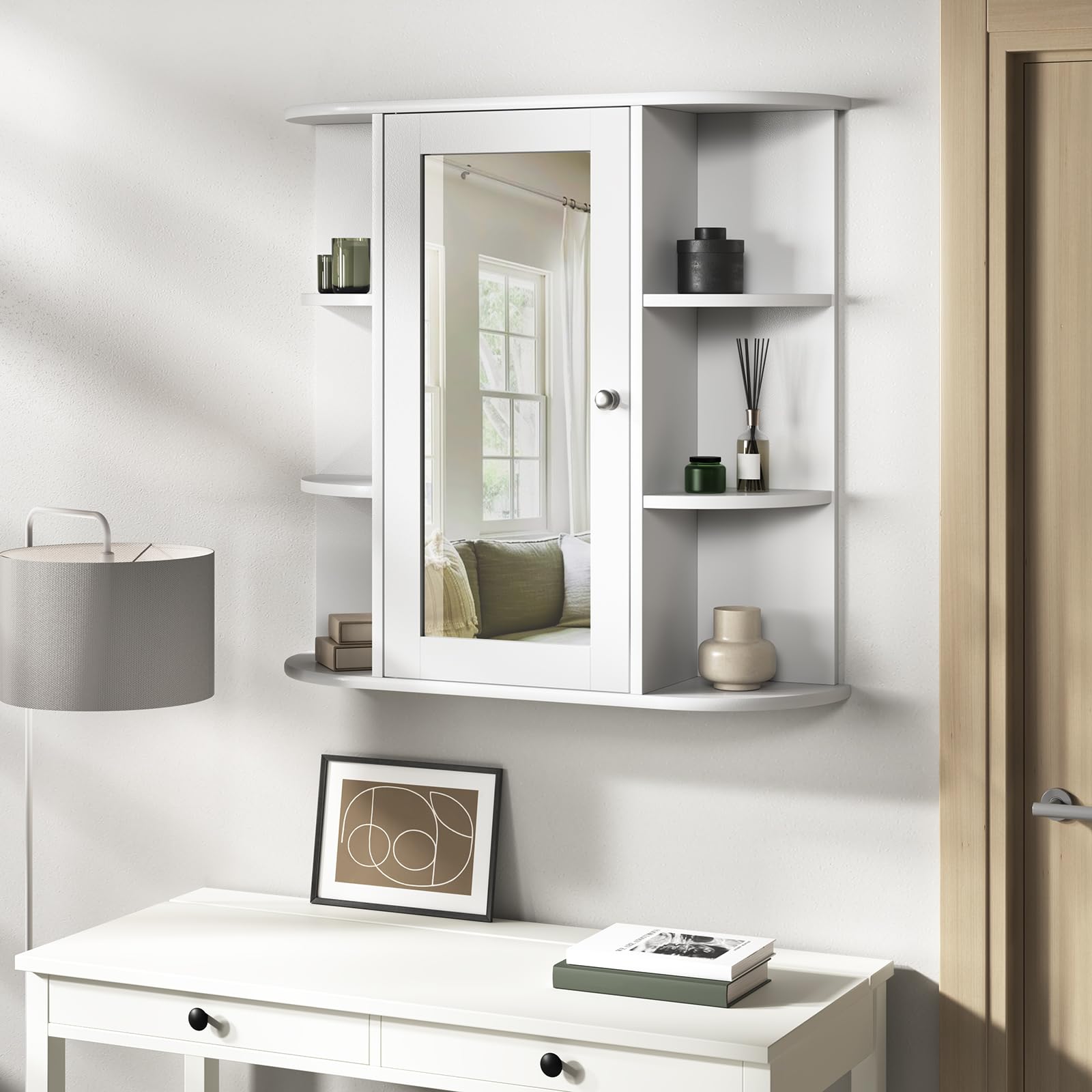 eugad-aufbewahrung-spiegelschrank-wei-60-cm-mit-ablage image 2