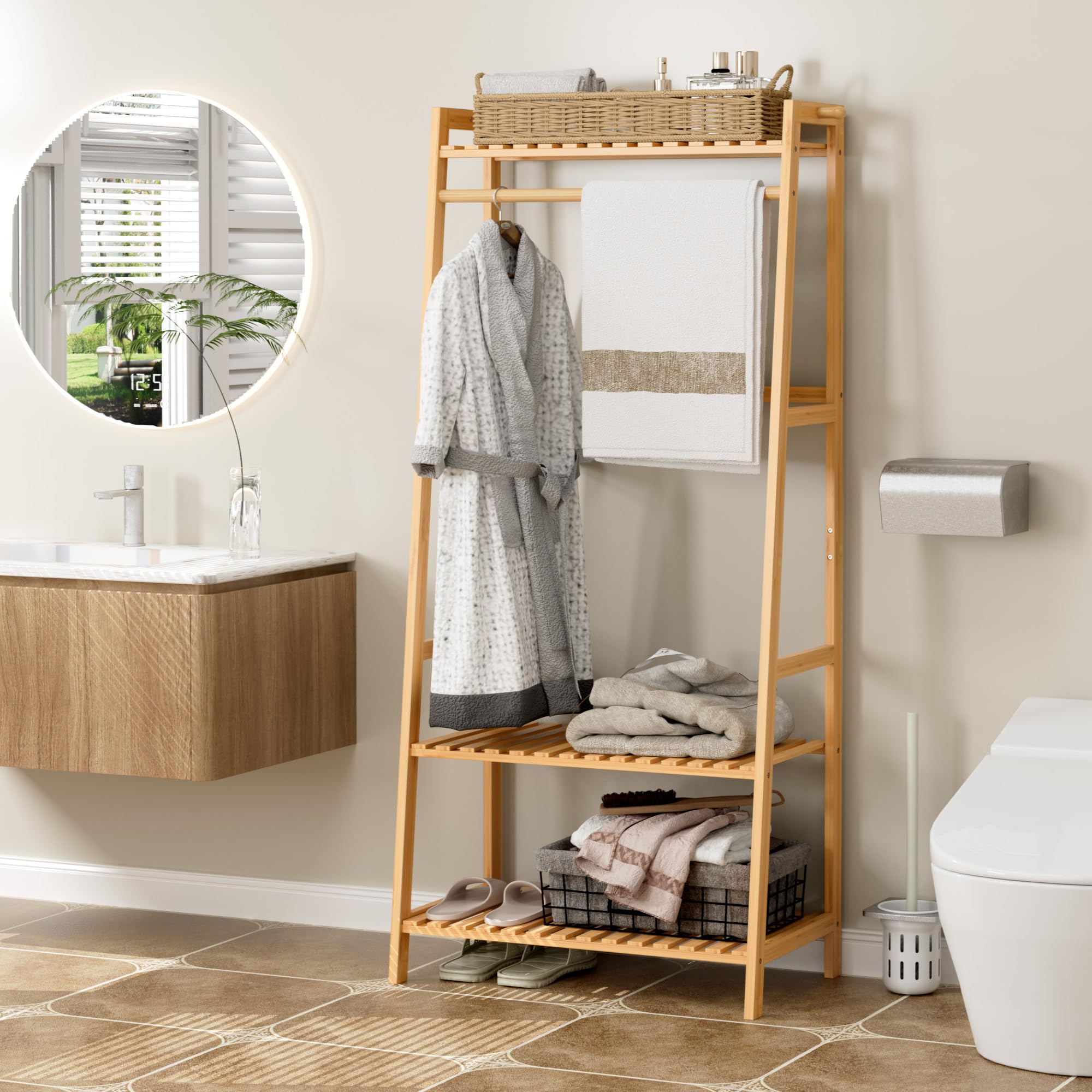 forehill-clothes-rack-kleiderst-nder-bambus-164x70x42-mit-ablagen image 4