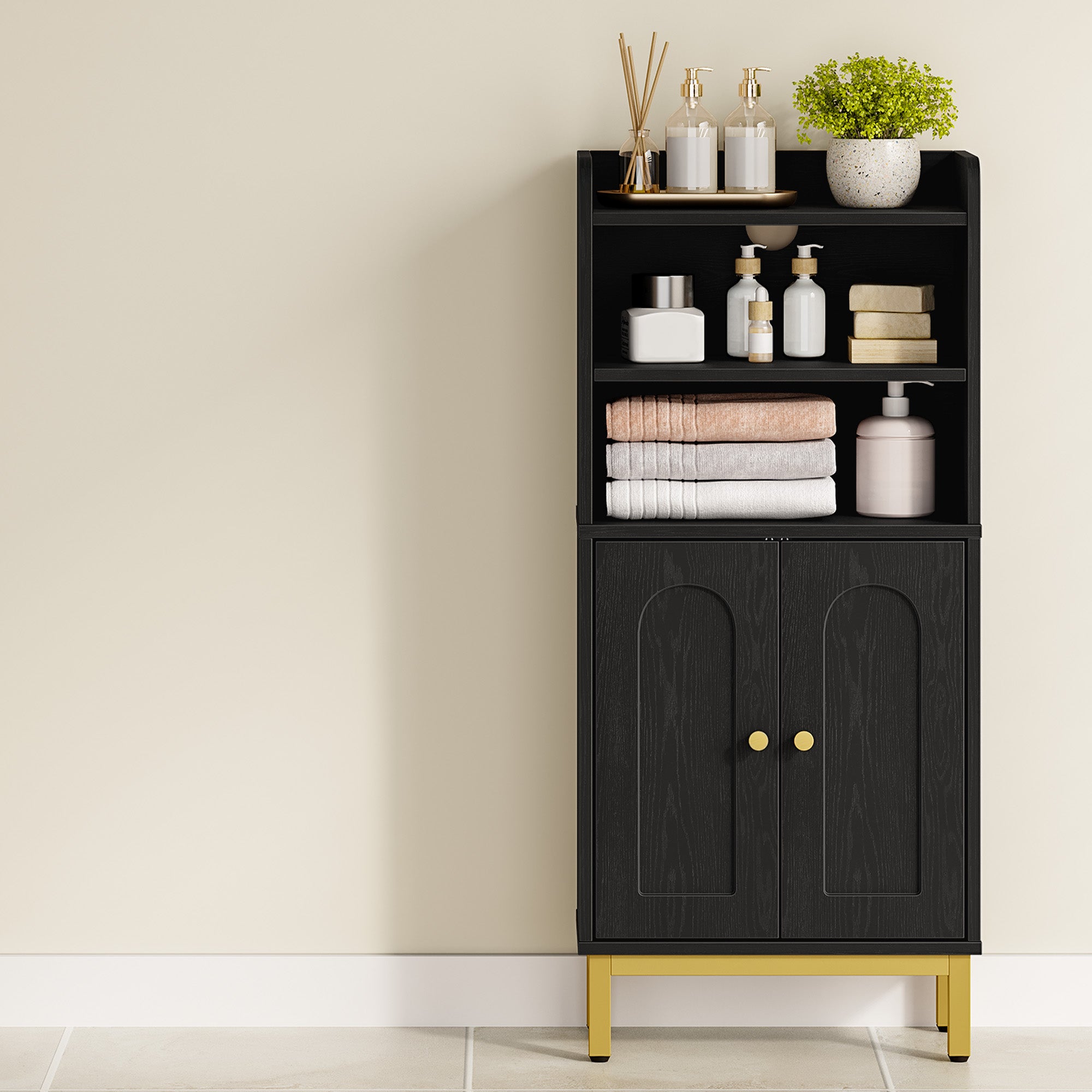 hzuaneri-bathroom-badschrank-bc48204g-schwarz-schmal-83-cm image 1