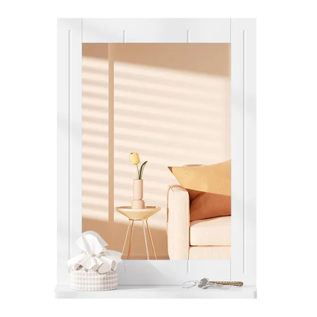 eugad-wohnaccessoires-badspiegel-mit-ablage-wei-40x55x12-cm image 1