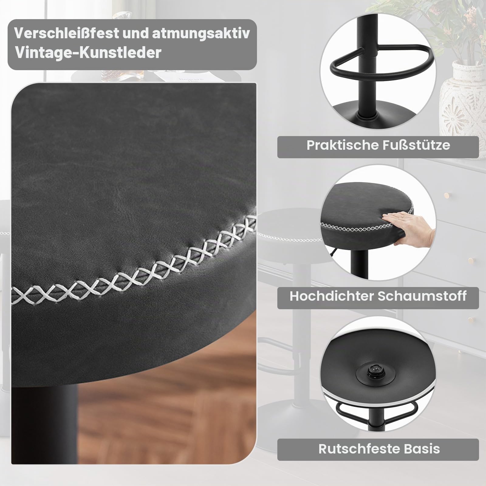 eugad-barhocker-2er-set-drehbar-anthrazit-kunstleder image 5