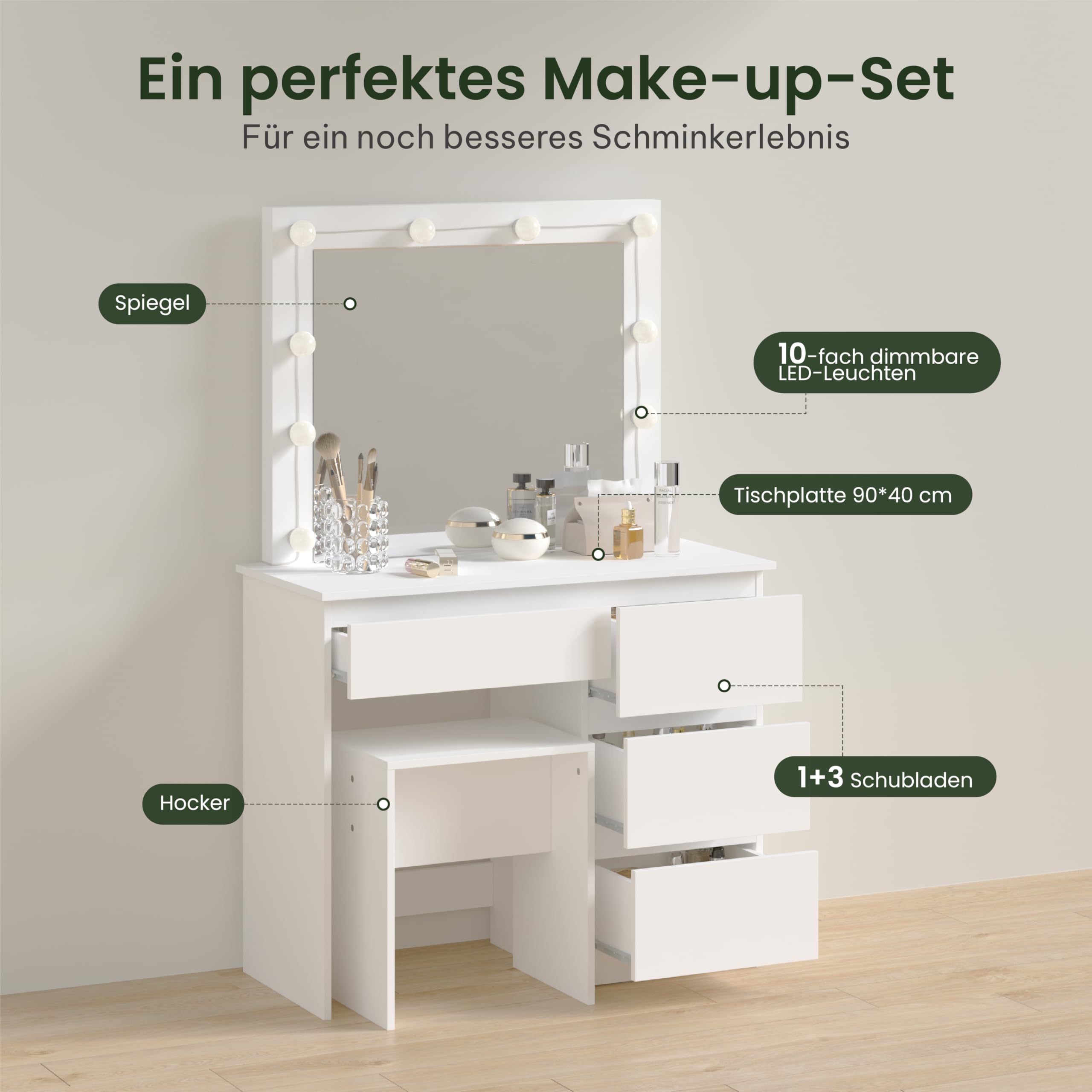eugad-schminktisch-mit-beleuchtung-hocker-wei-90x40-cm image 4
