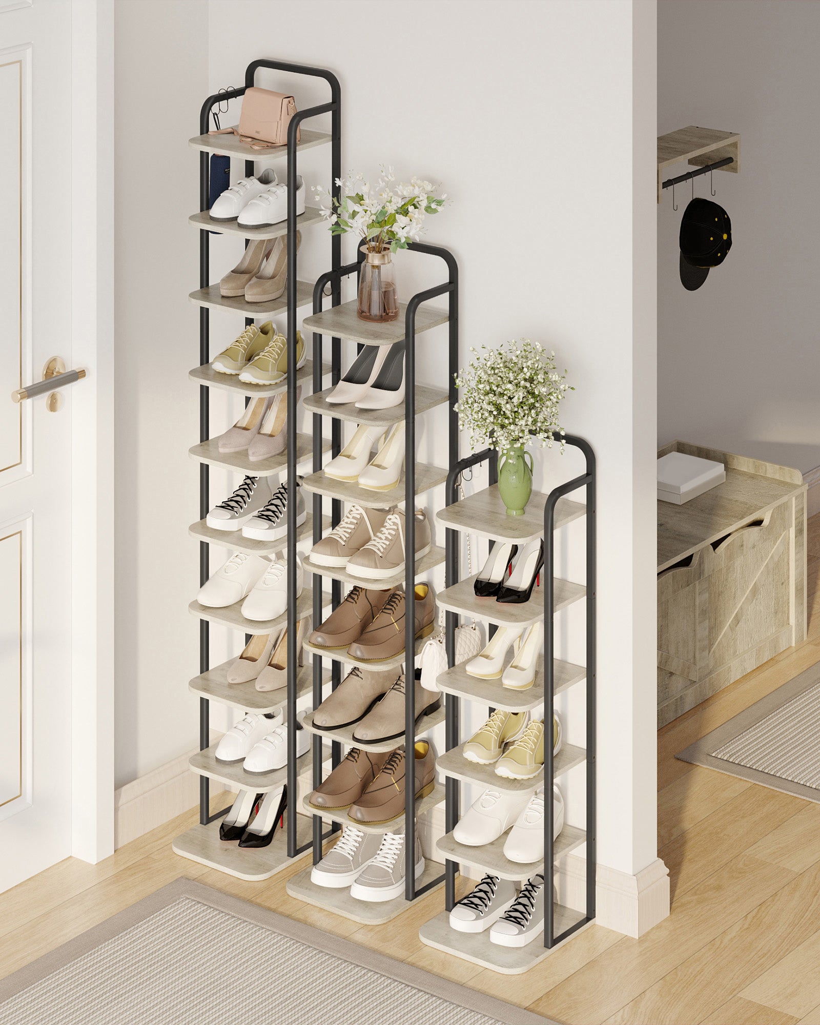 hzuaneri-living-room-sr11205b-schuhregal-schmal-10-ebenen-greige image 3