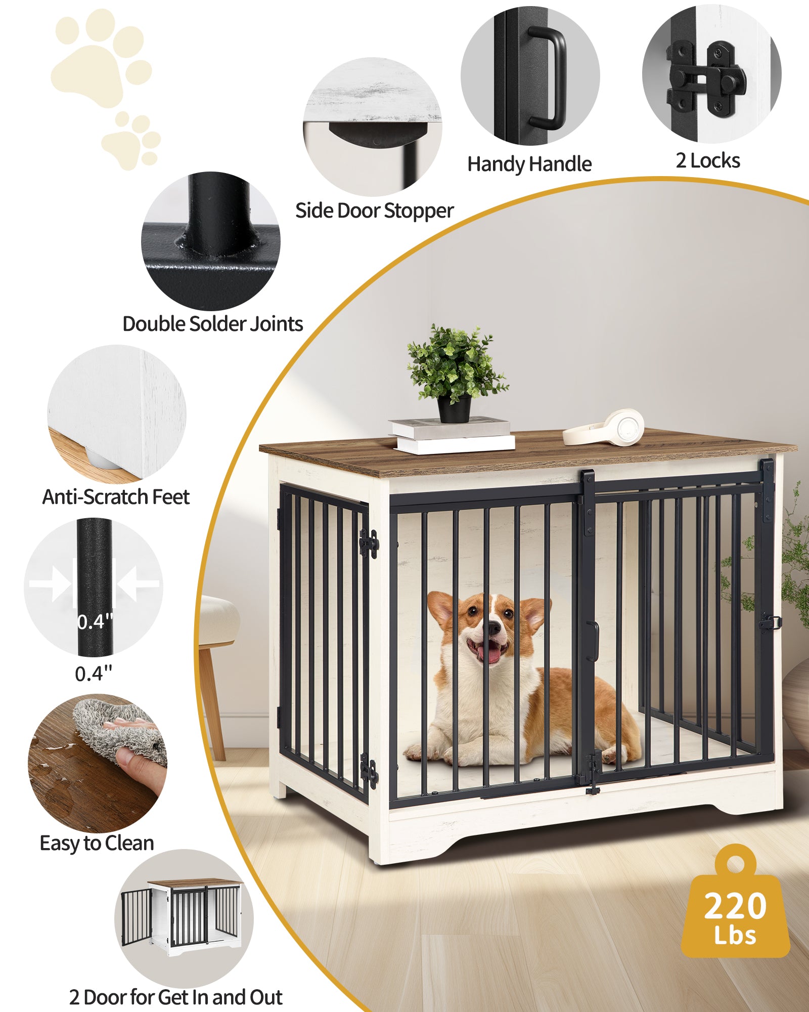 hzuaneri-hundebox-81-cm-wei-braun-holz-schiebet-r-m-bel image 7