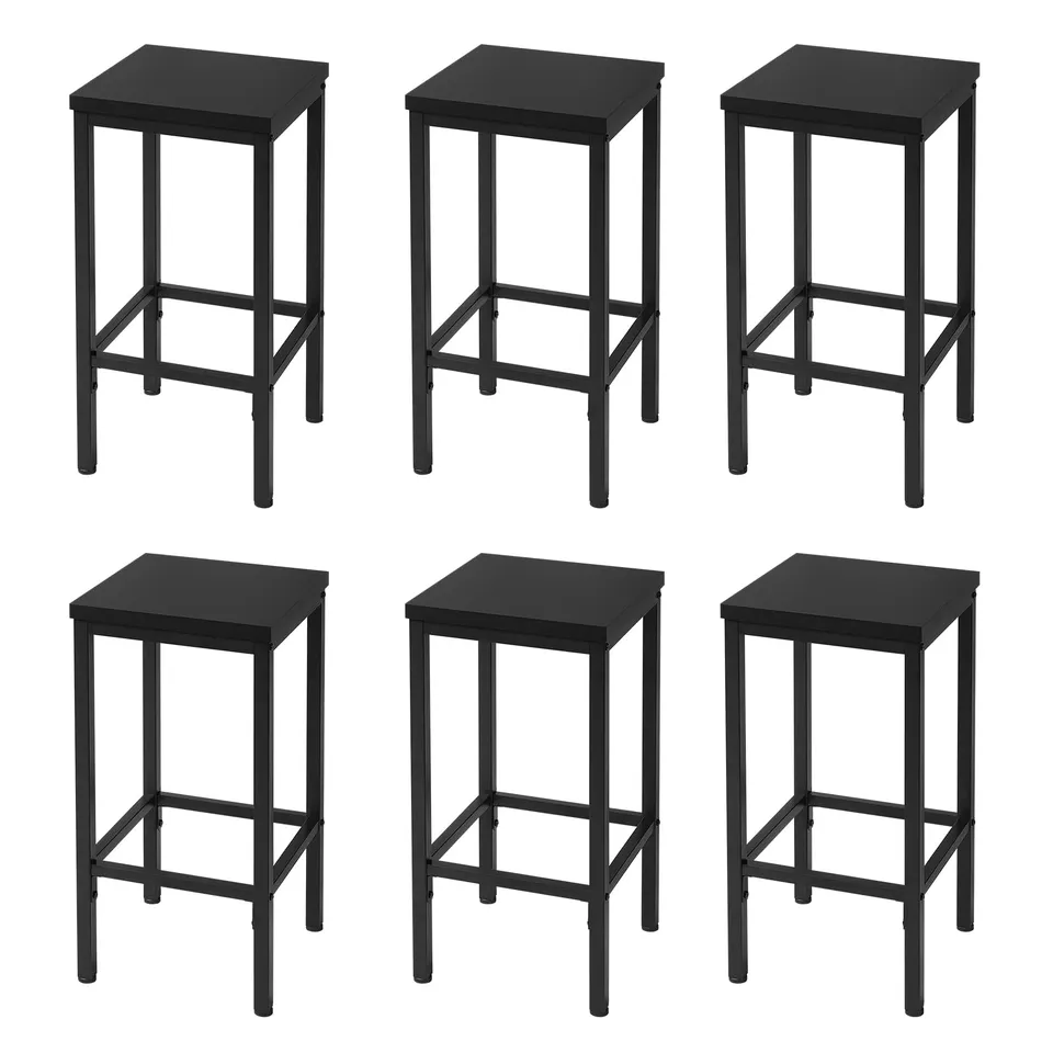 eugad-barhocker-6er-set-schwarz-65cm-holz-industrial image 1