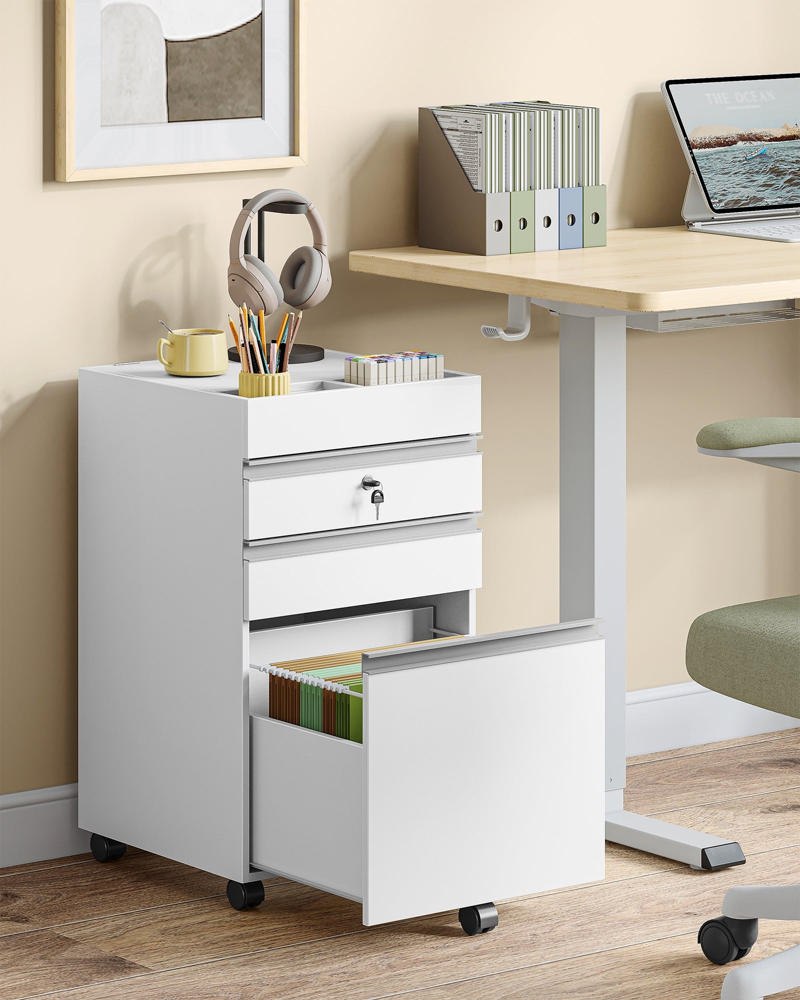 hzuaneri-fc41003x-rollcontainer-wei-abschlie-bar-a4-3-schubladen image 6