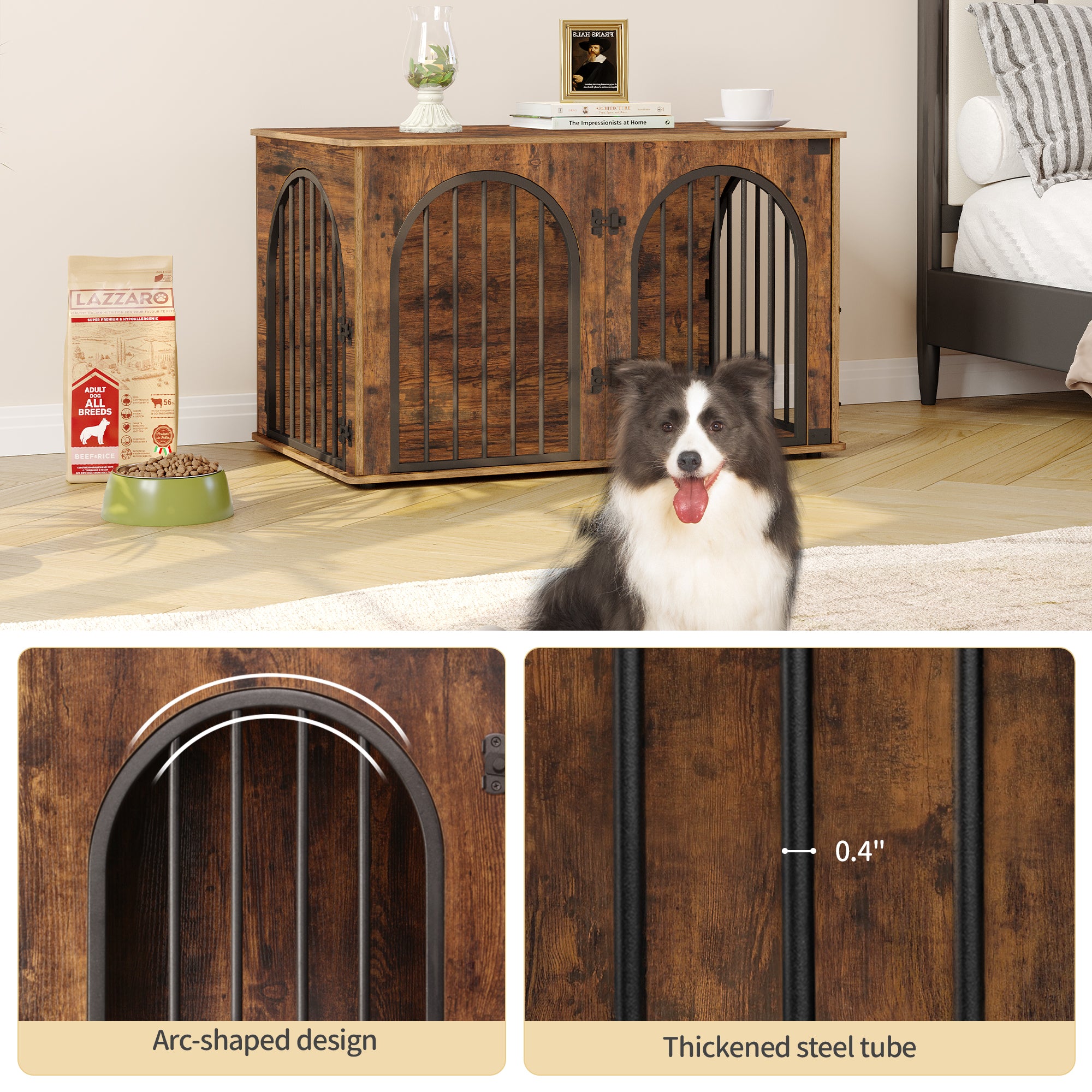 hzuaneri-pet-hundebox-holz-100cm-rustikal-braun-beistelltisch image 8