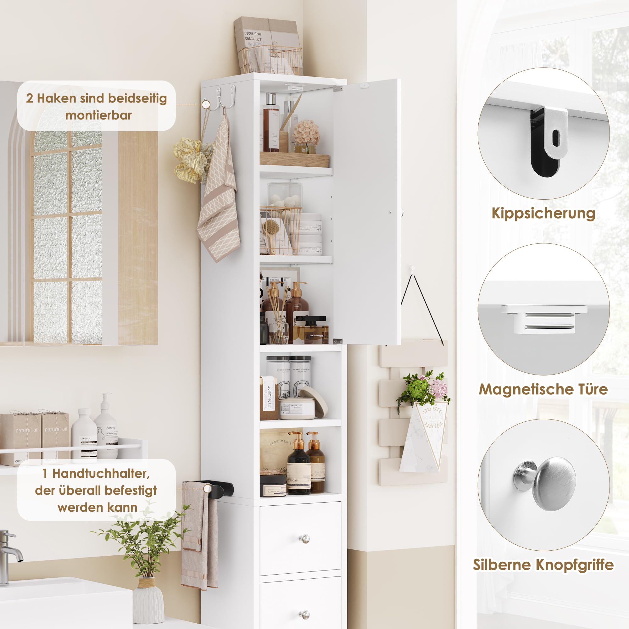 forehill-tall-bathroom-cabinet-badschrank-schmal-20x20x181-5-cm image 8