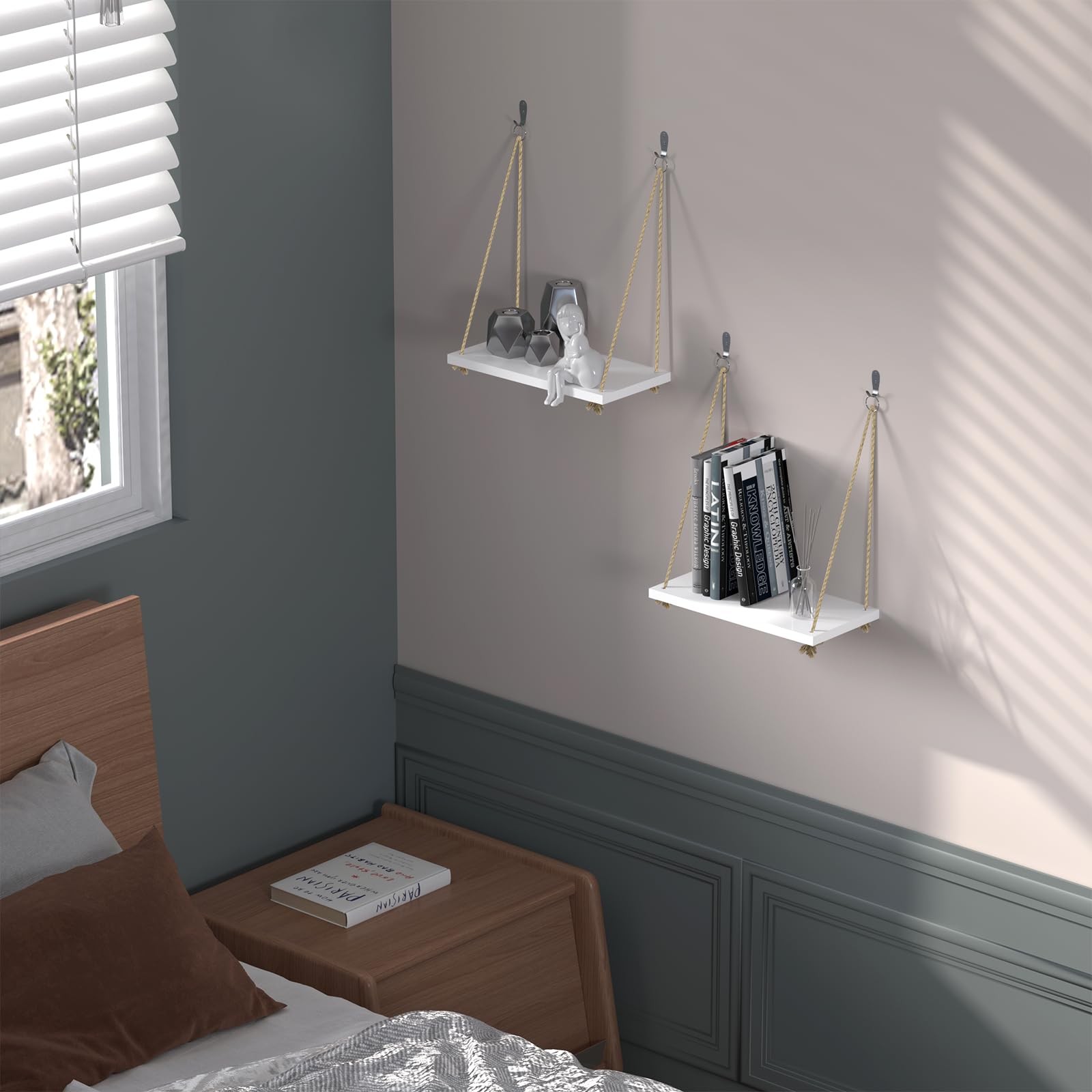 eugad-wandregal-2er-set-wei-40x20-cm-h-ngeregal-mit-seil image 5