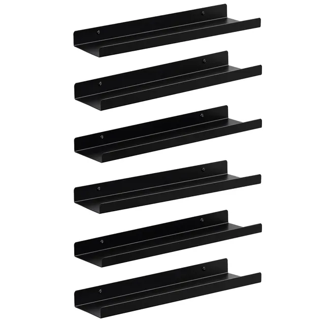 eugad-aufbewahrung-wandregal-6er-set-schwarz-metall image 1