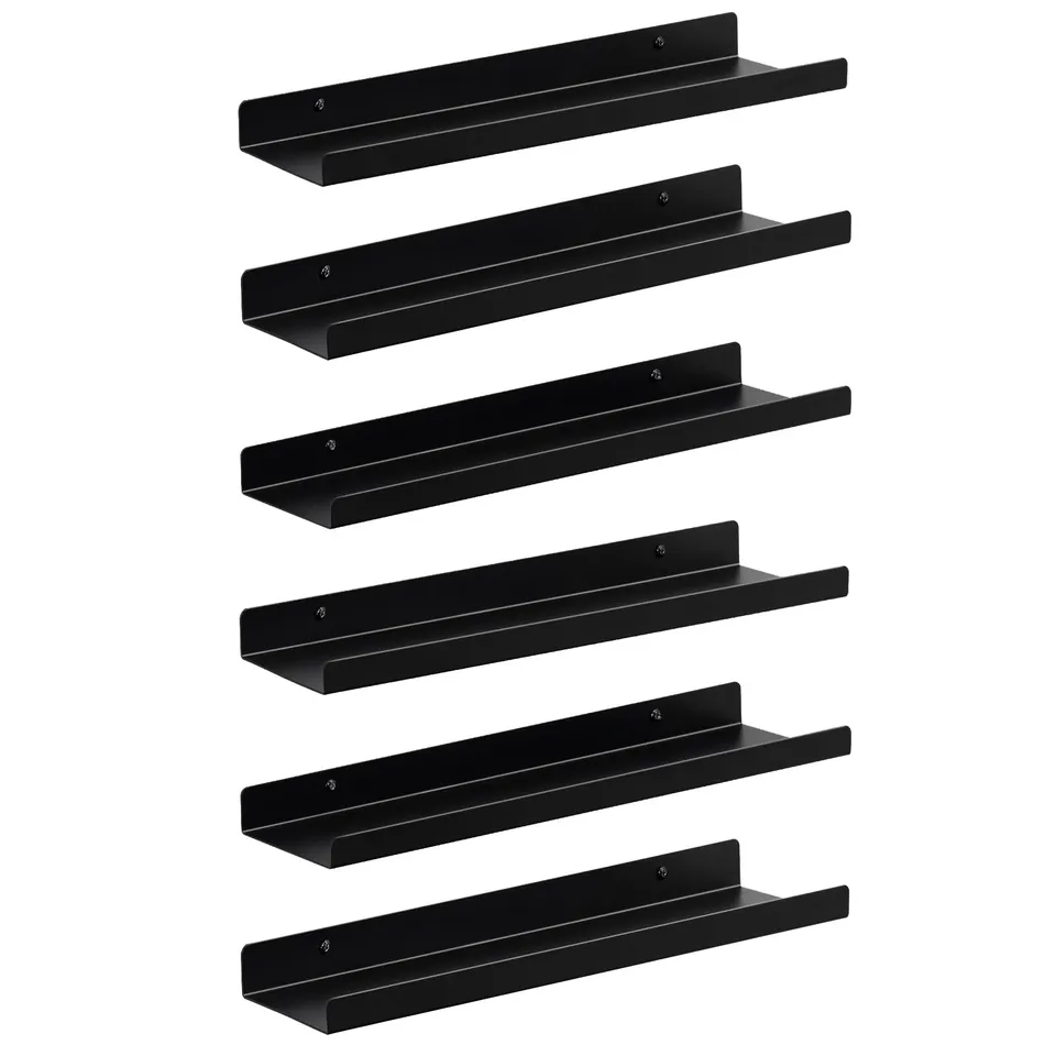 eugad-aufbewahrung-wandregal-6er-set-schwarz-metall image 1