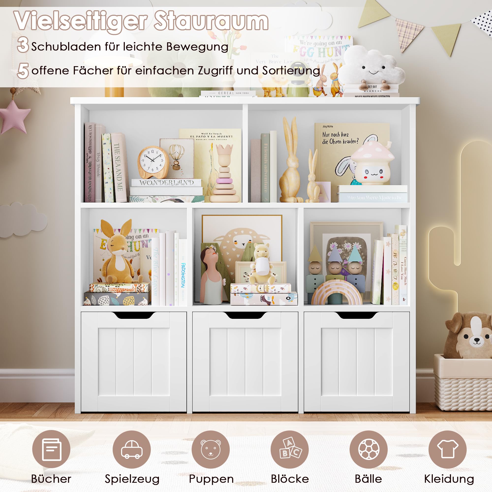 forehill-kinderregal-wei-100-cm-b-cherregal-3-schubladen image 4
