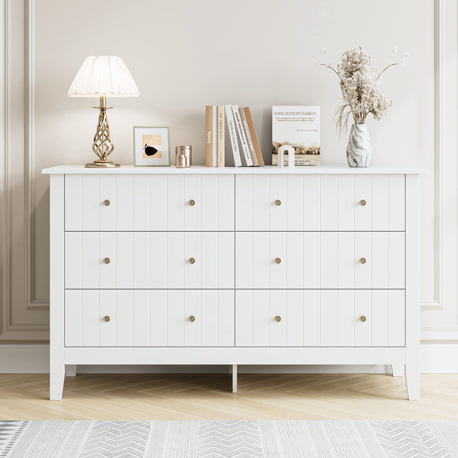 forehill-kommode-wei-6-schubladen-133cm-landhausstil image 4