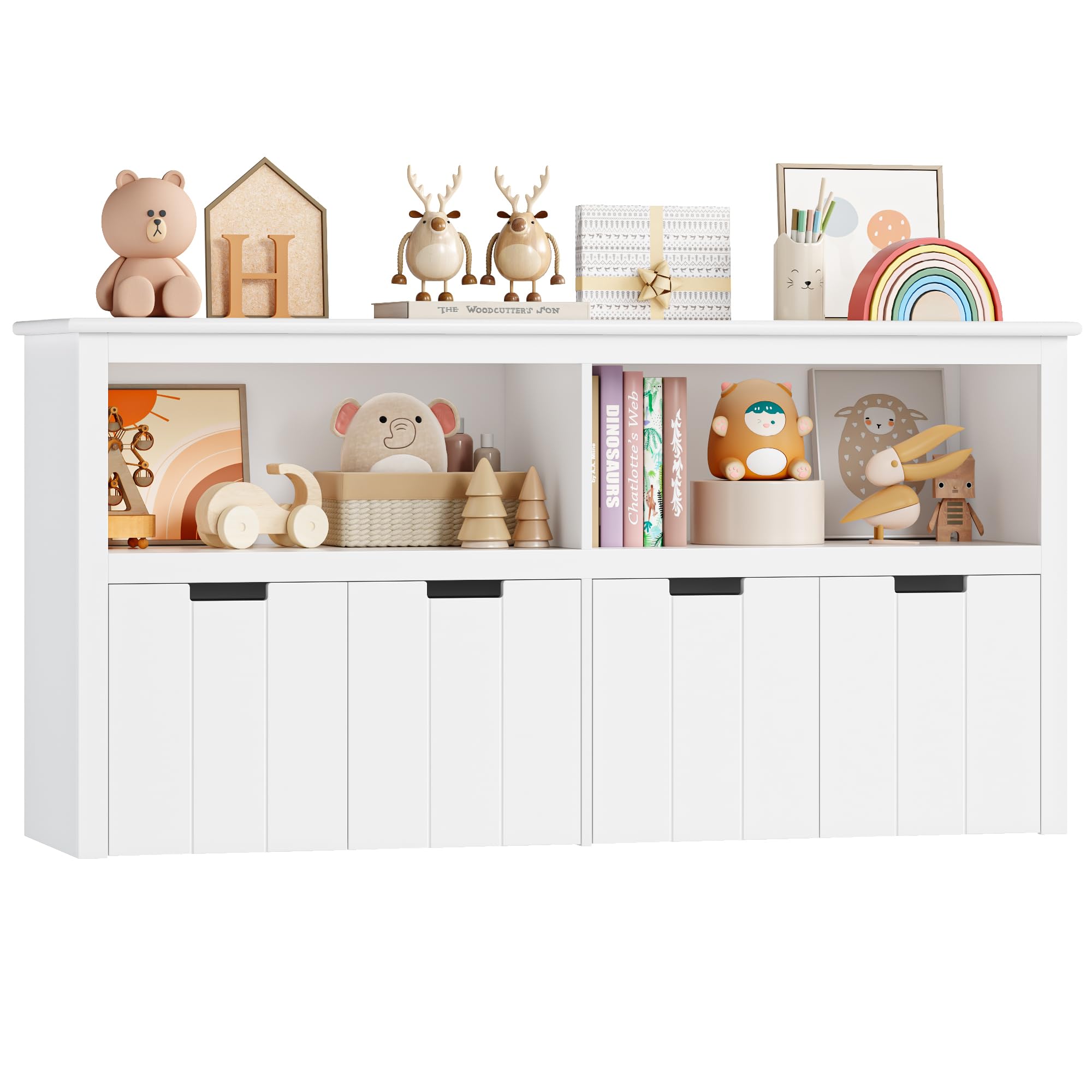 forehill-kinderregal-wei-120-cm-mit-4-schubladen image 1