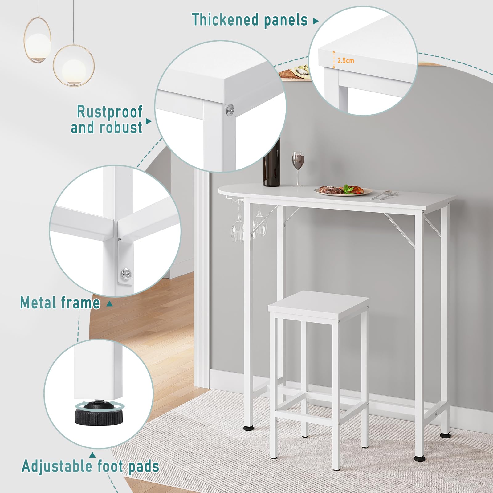 eugad-barhocker-4er-wei-65-cm-holz-metall-1058by-4 image 4