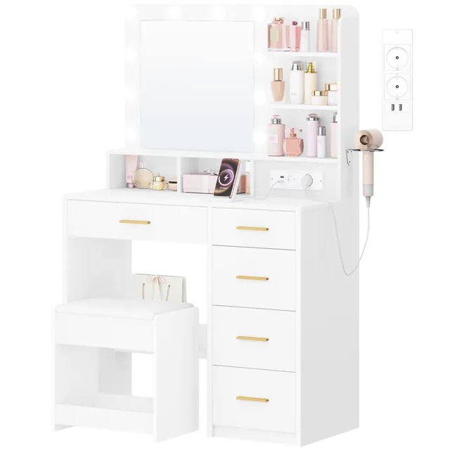 hzuaneri-dt39003x-schminktisch-wei-90-cm-mit-led image 1