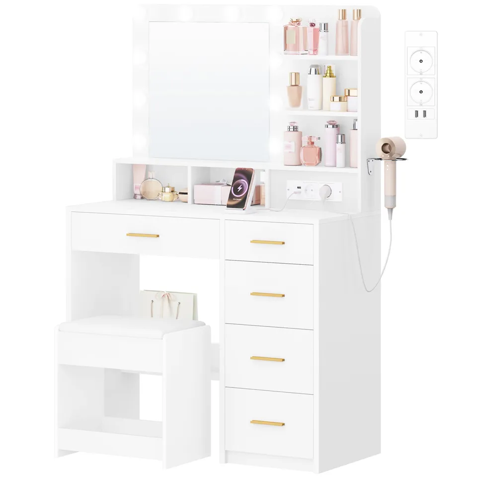hzuaneri-dt39003x-schminktisch-wei-90-cm-mit-led image 1