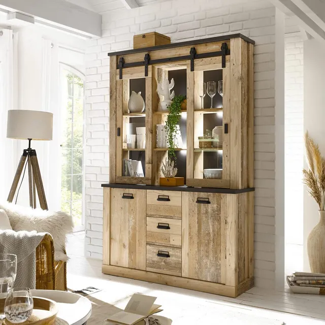 lomadox-esszimmer-buffetschrank-old-style-hell-133-cm-led image 1