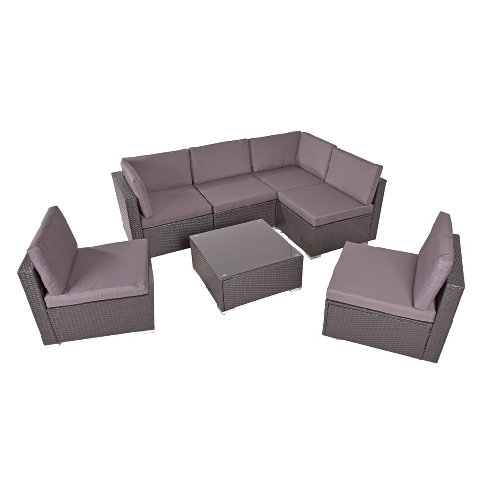 lomadox-garten-sitzgruppe-lounge-schwarz-stahl-geflecht-7-teilig image 1