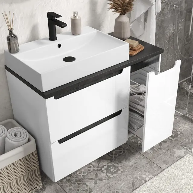 lomadox-badezimmer-waschtisch-set-60-cm-hochglanz-wei image 1