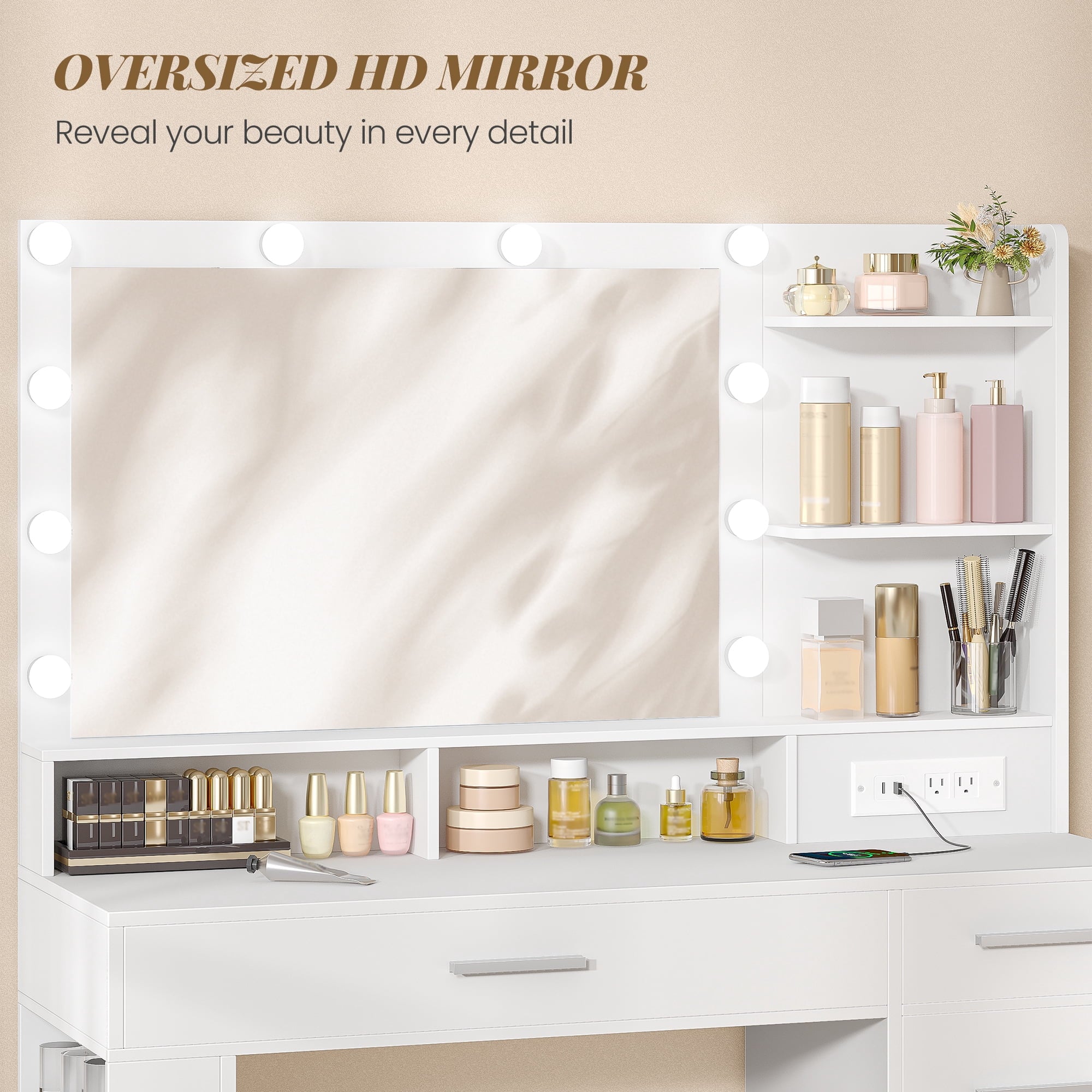 hzuaneri-bedroom-schminktisch-wei-led-spiegel-5-schubladen image 4