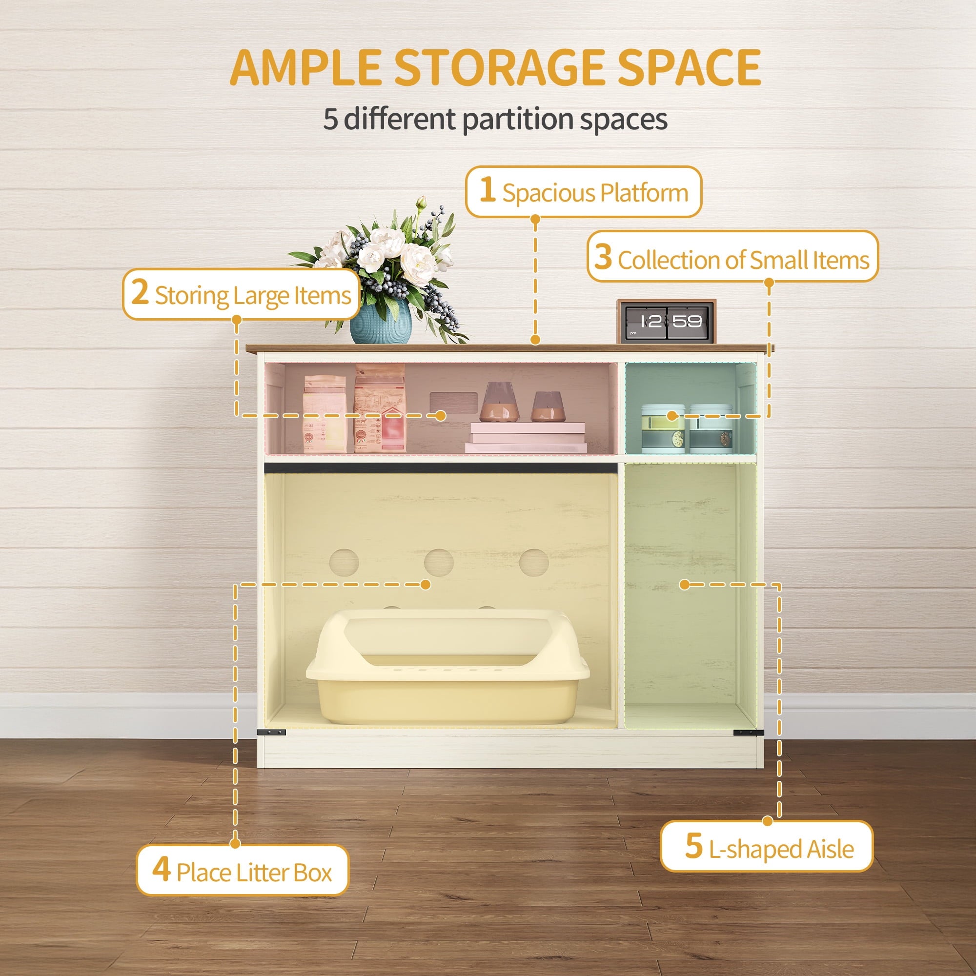 hzuaneri-pet-cb886-katzenschrank-katzenklo-rustic-brown-wei-kratzmatte image 3