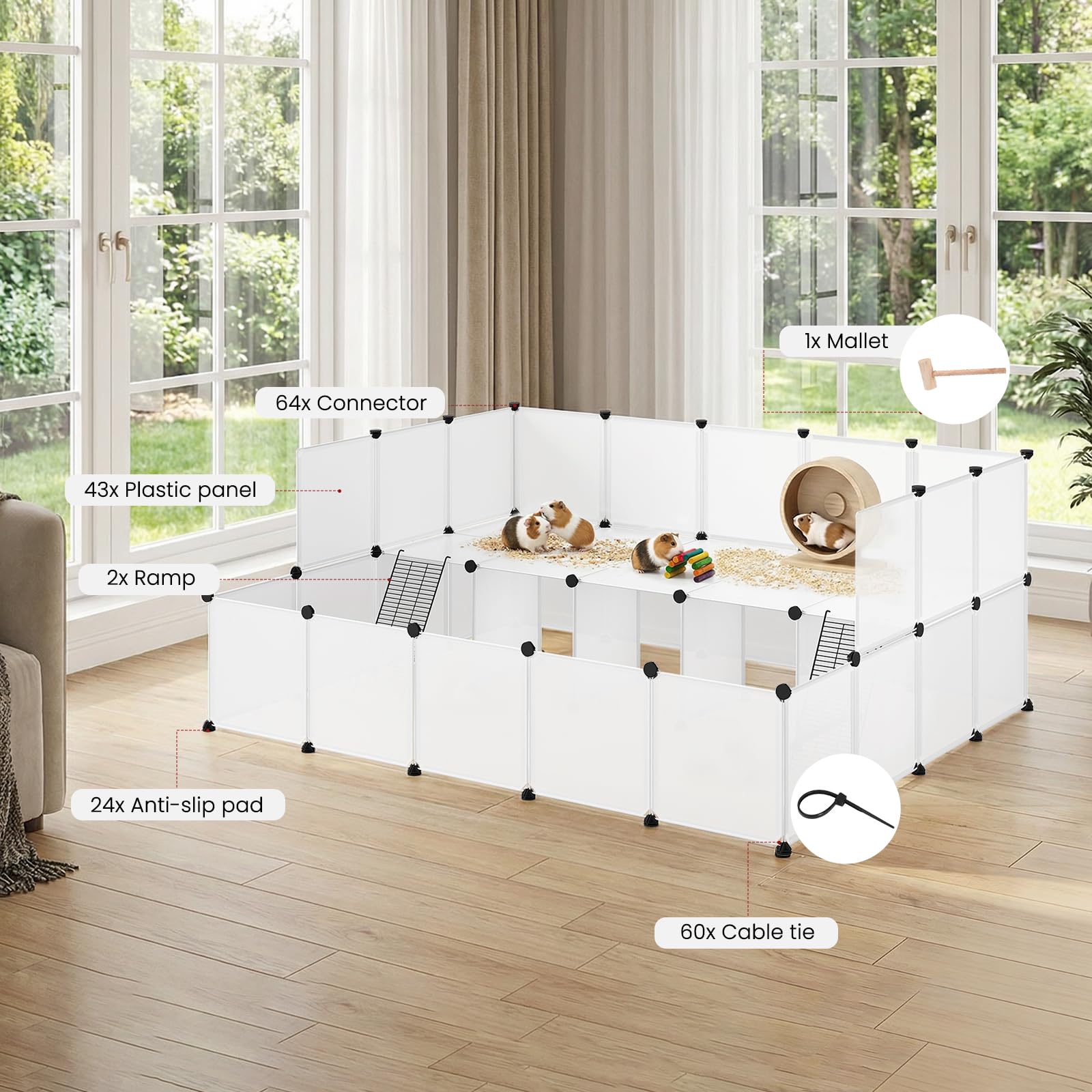 eugad-freigehege-kaninchen-181x145x72-cm-43-platten-kunststoff image 5