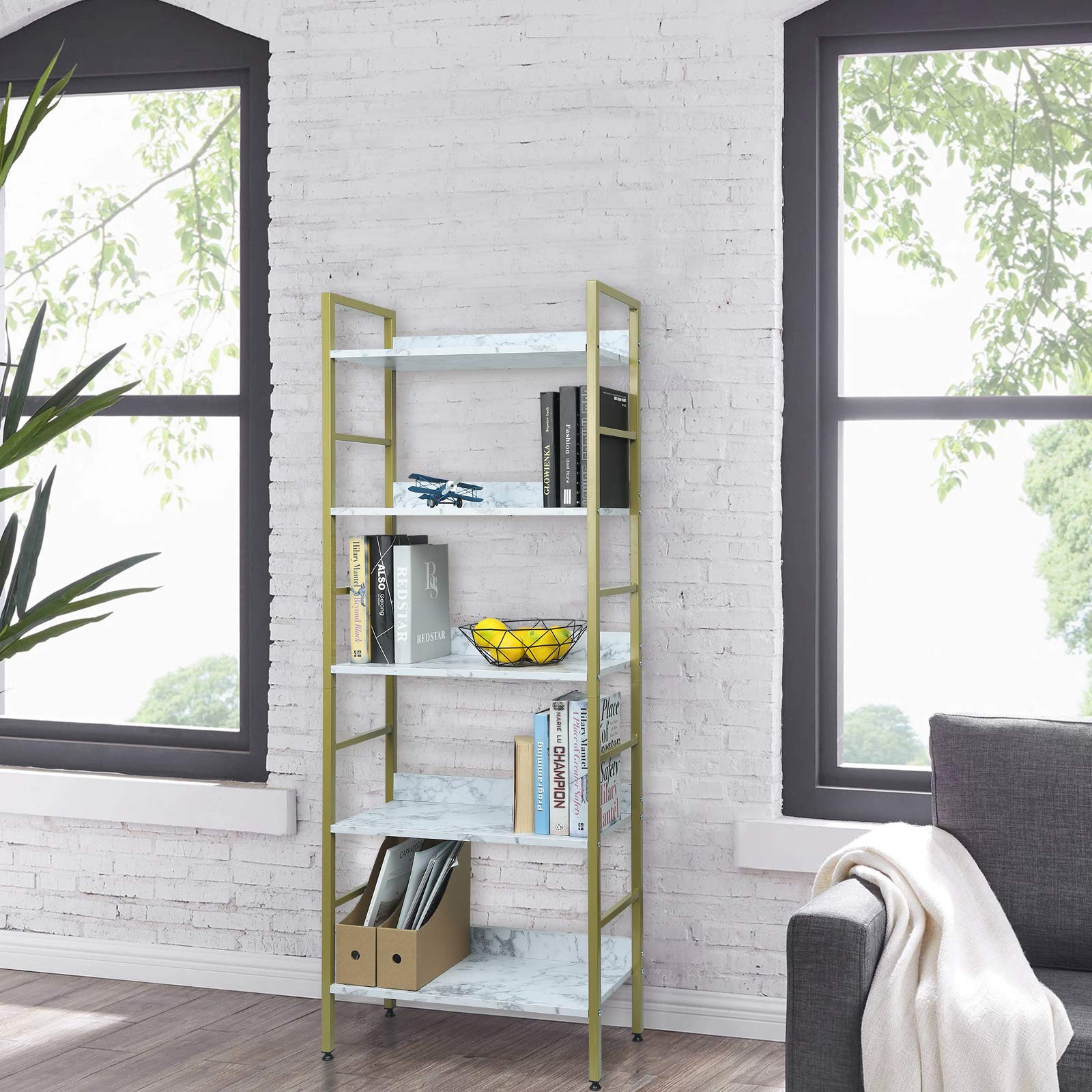 eugad-aufbewahrung-standregal-60x27-5x160-cm-golden-marmor image 2