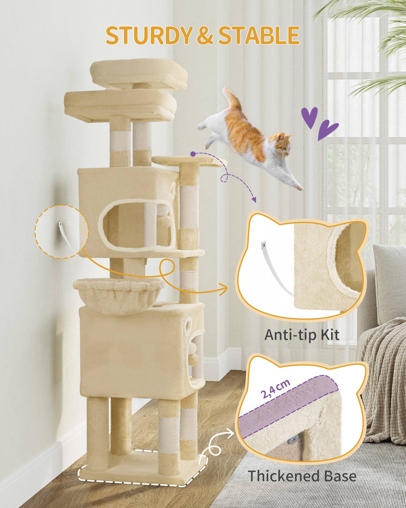 hzuaneri-kratzbaum-159-cm-beige-katzenbaum-8-sisalst-mme image 5