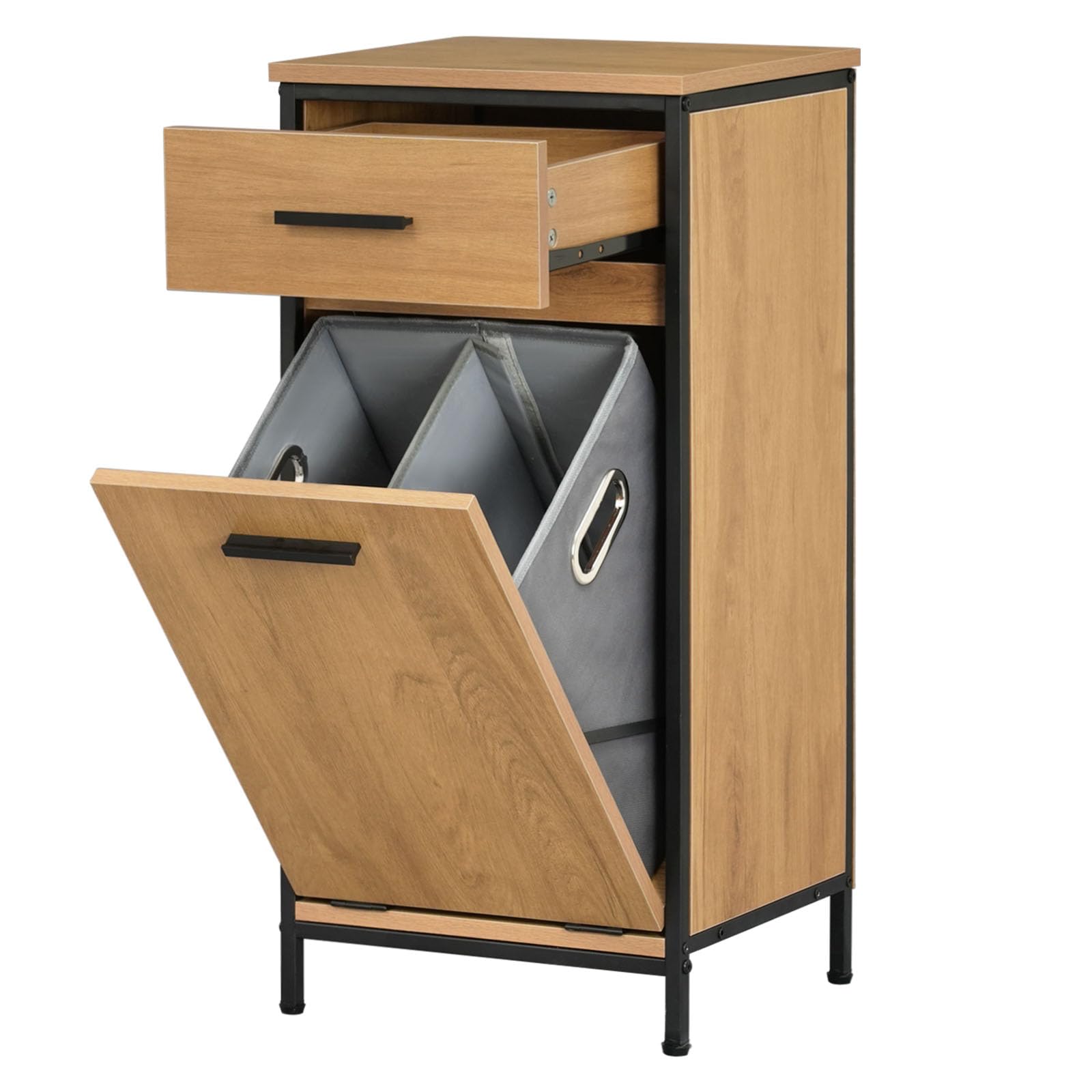 eugad-badezimmerschrank-mit-w-schekorb-38x80x34-cm-helle-eiche image 8