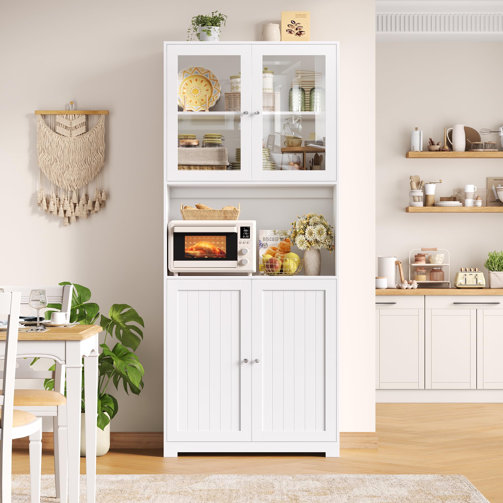 forehill-k-chenschrank-198cm-buffetschrank-vitrine-wei-80cm image 5