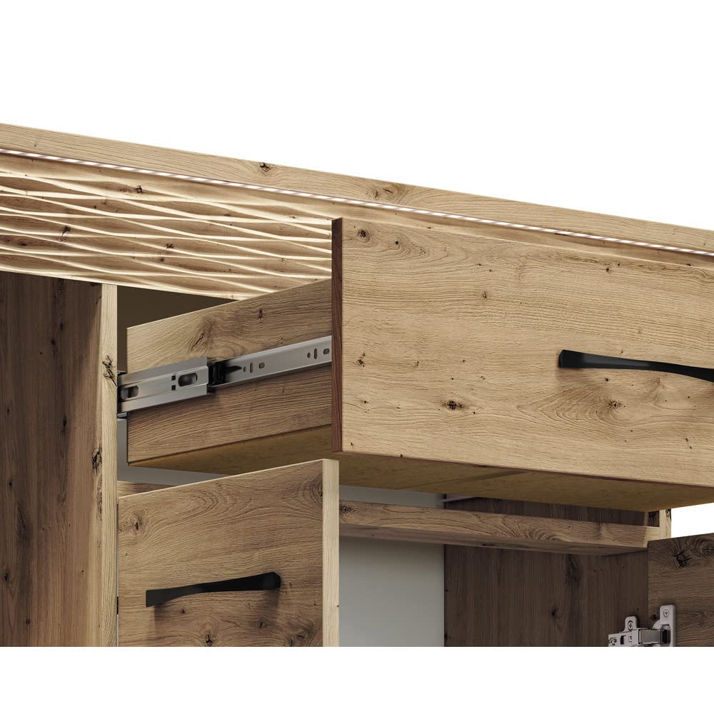lomadox-wohnzimmer-sideboard-vitrinen-set-artisan-eiche-mit-led image 2