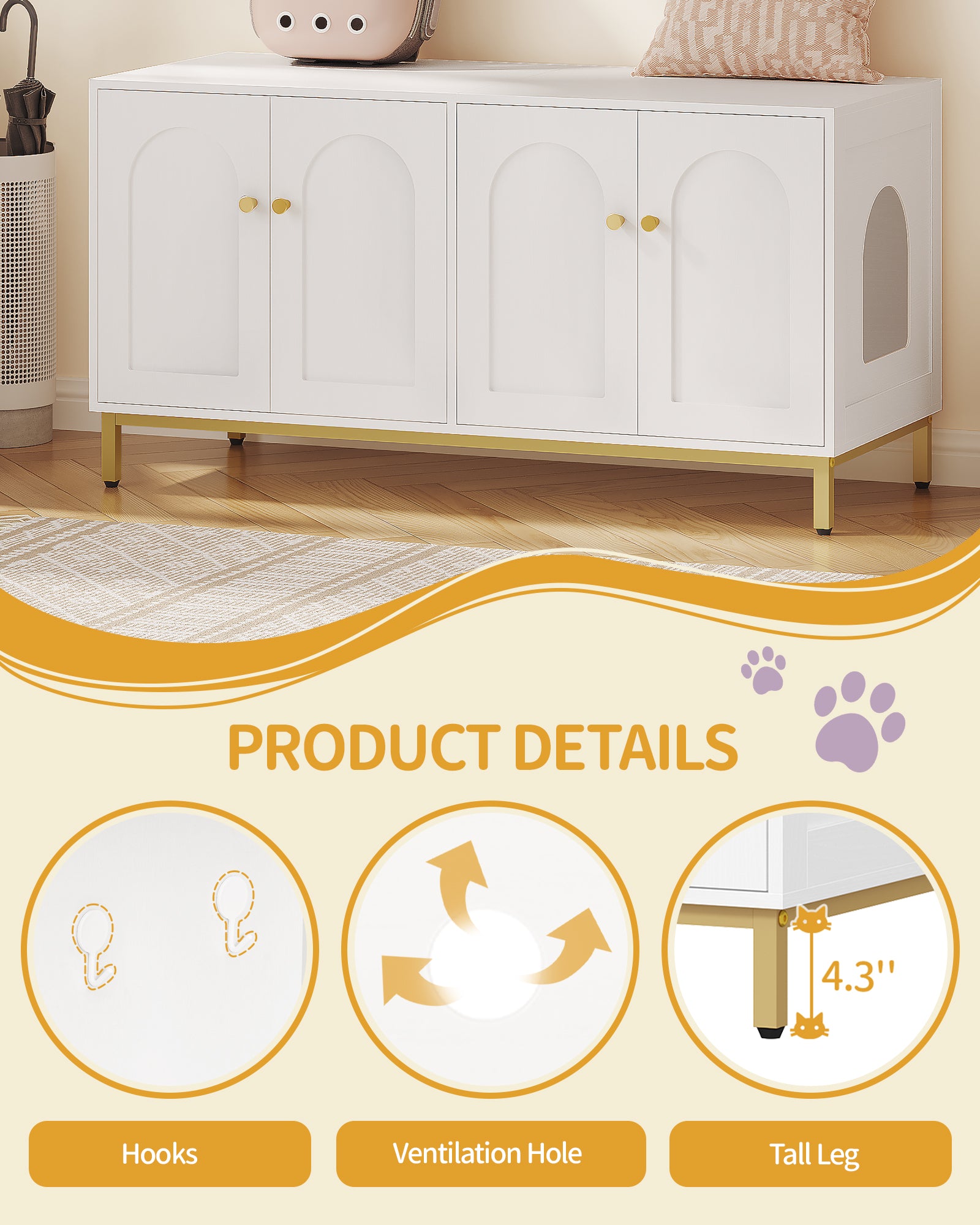 hzuaneri-pet-cb82313a-katzenschrank-wei-gold-119cm-2-katzen image 7