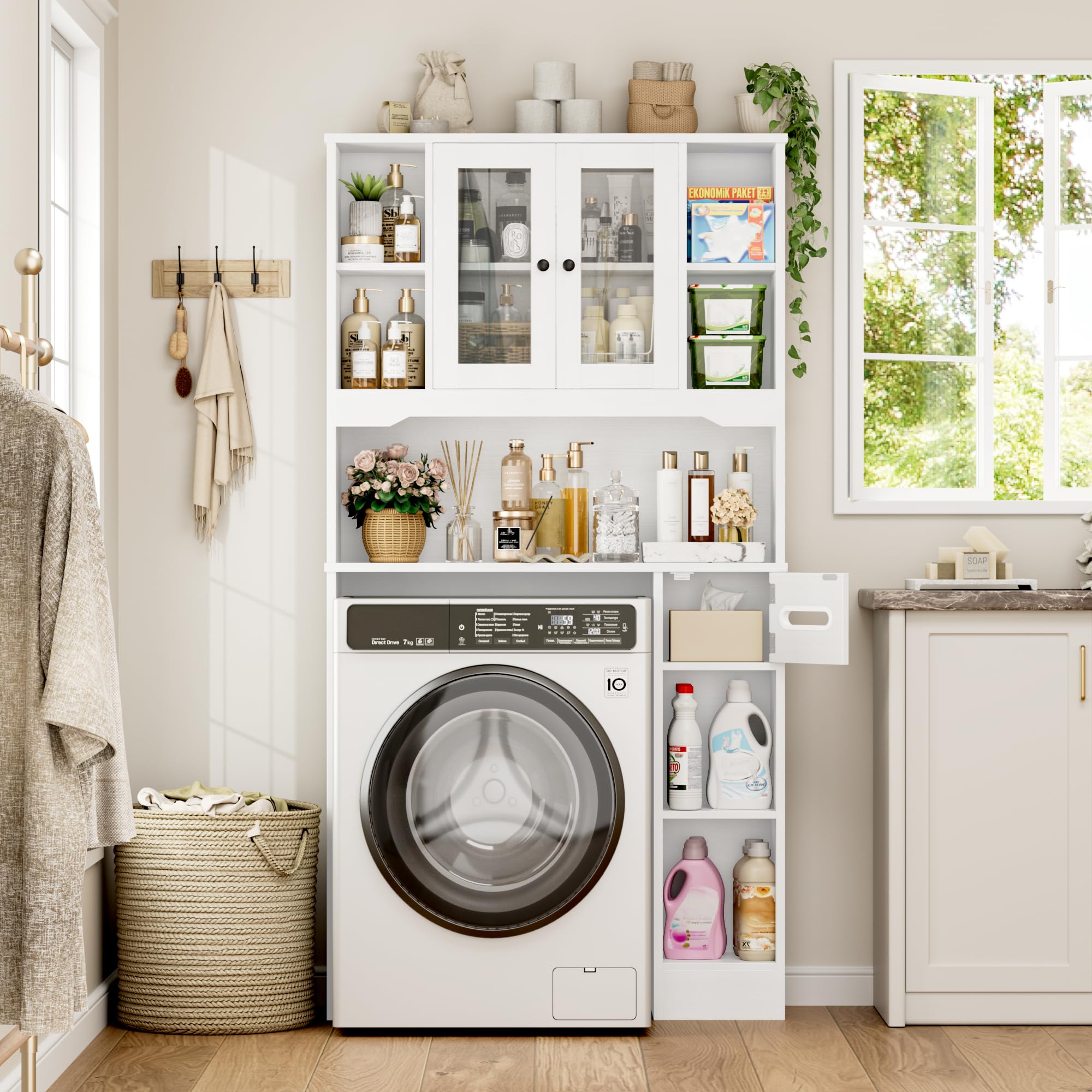 forehill-bathroom-shelf-waschmaschinenschrank-wei-mit-t-ren image 8