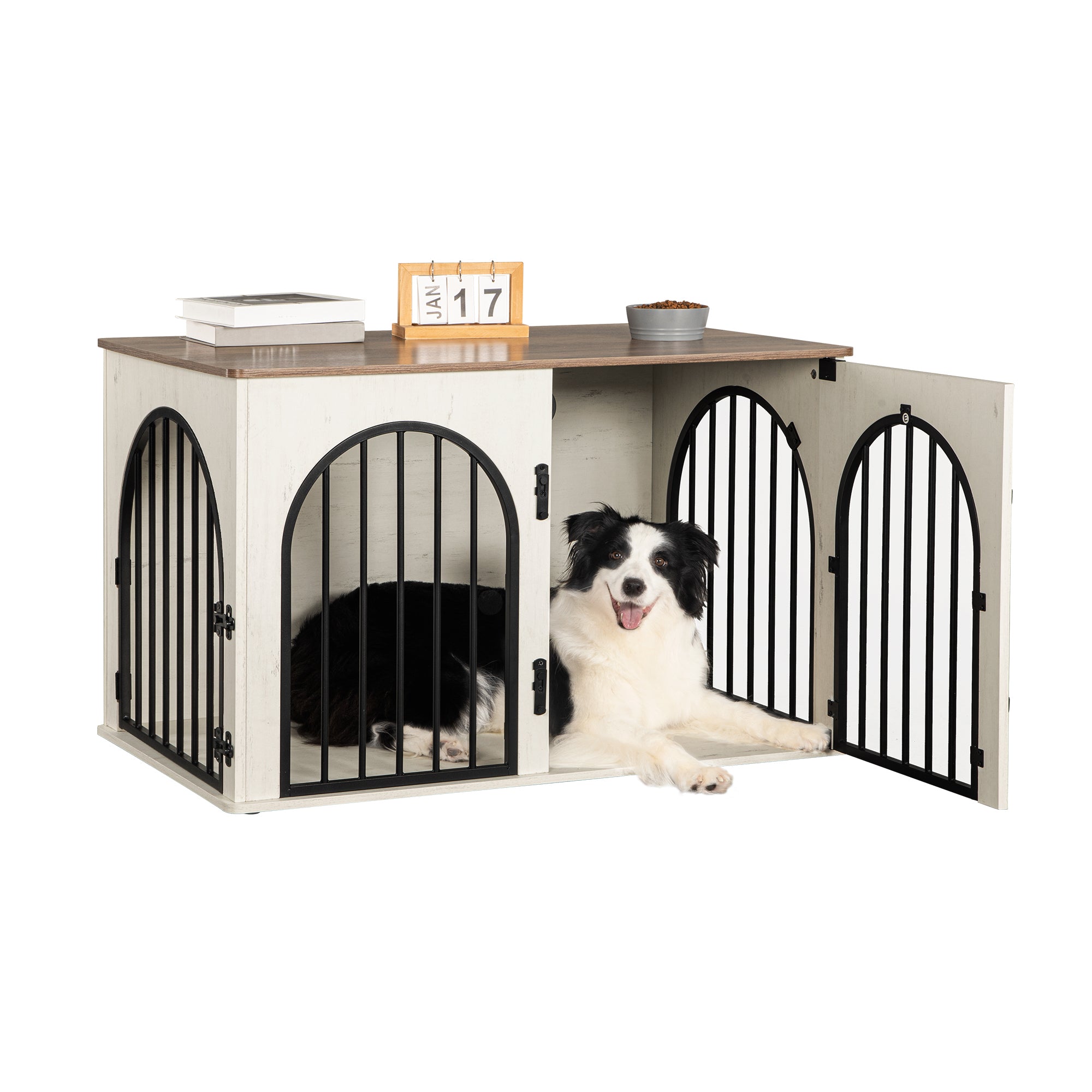 hzuaneri-pet-dfc84114b-hundebox-m-bel-wei-braun-100-cm-3-t-ren image 8