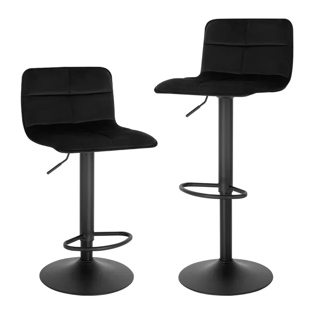 eugad-1029by-2-barhocker-2er-set-samt-schwarz-h-henverstellbar image 1