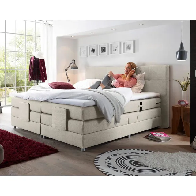 lomadox-boxspringbett-180x200-ivory-creme-elektrisch-h2-topper image 1