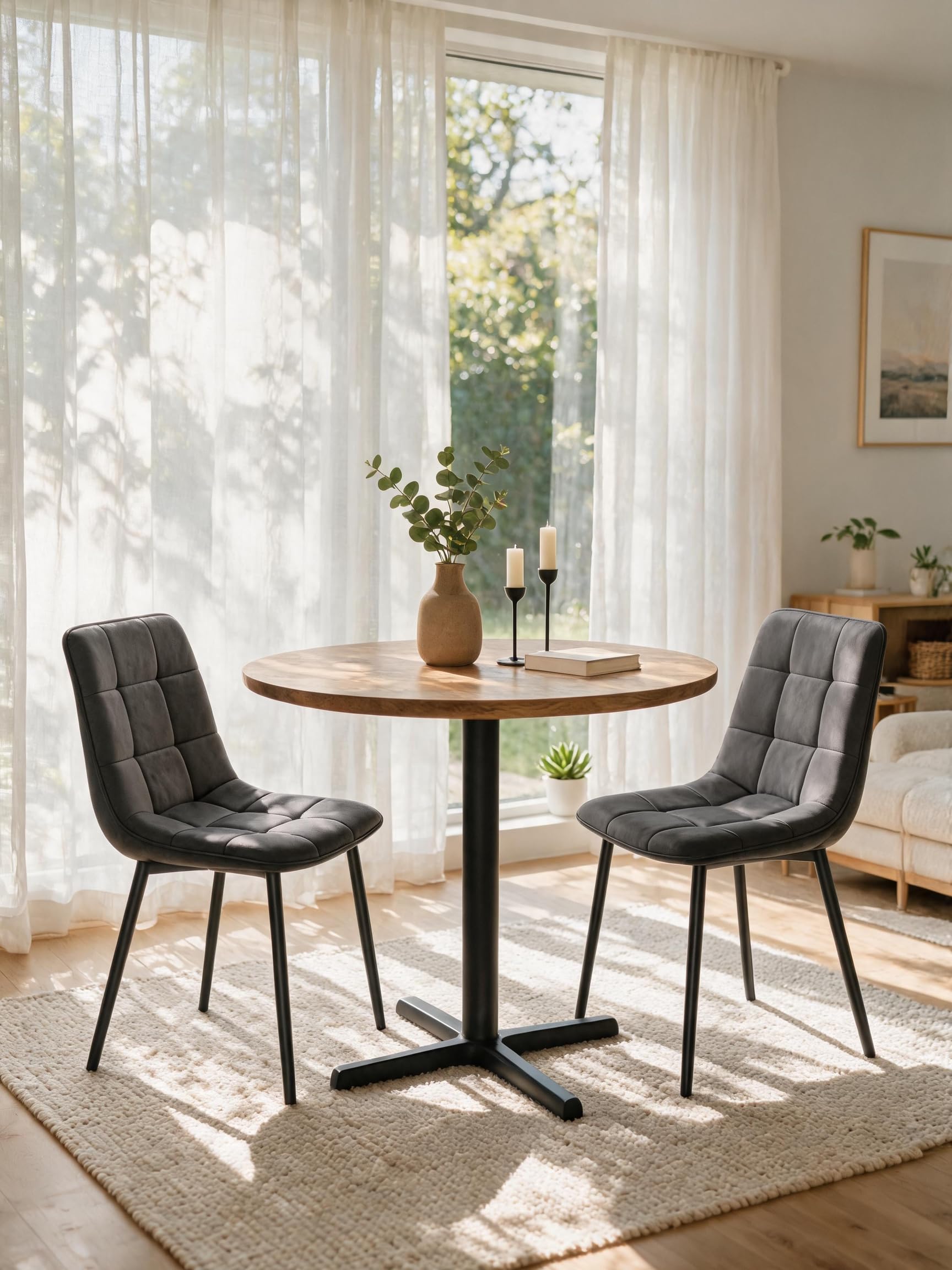 eugad-esszimmerst-hle-4er-set-drehbar-samt-dunkelgrau-150kg image 2