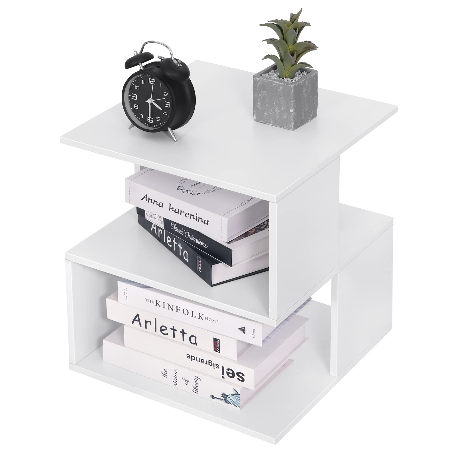 eugad-wohnaccessoires-nachttisch-wei-2er-set-40x43-5x40-2-ablagen image 8