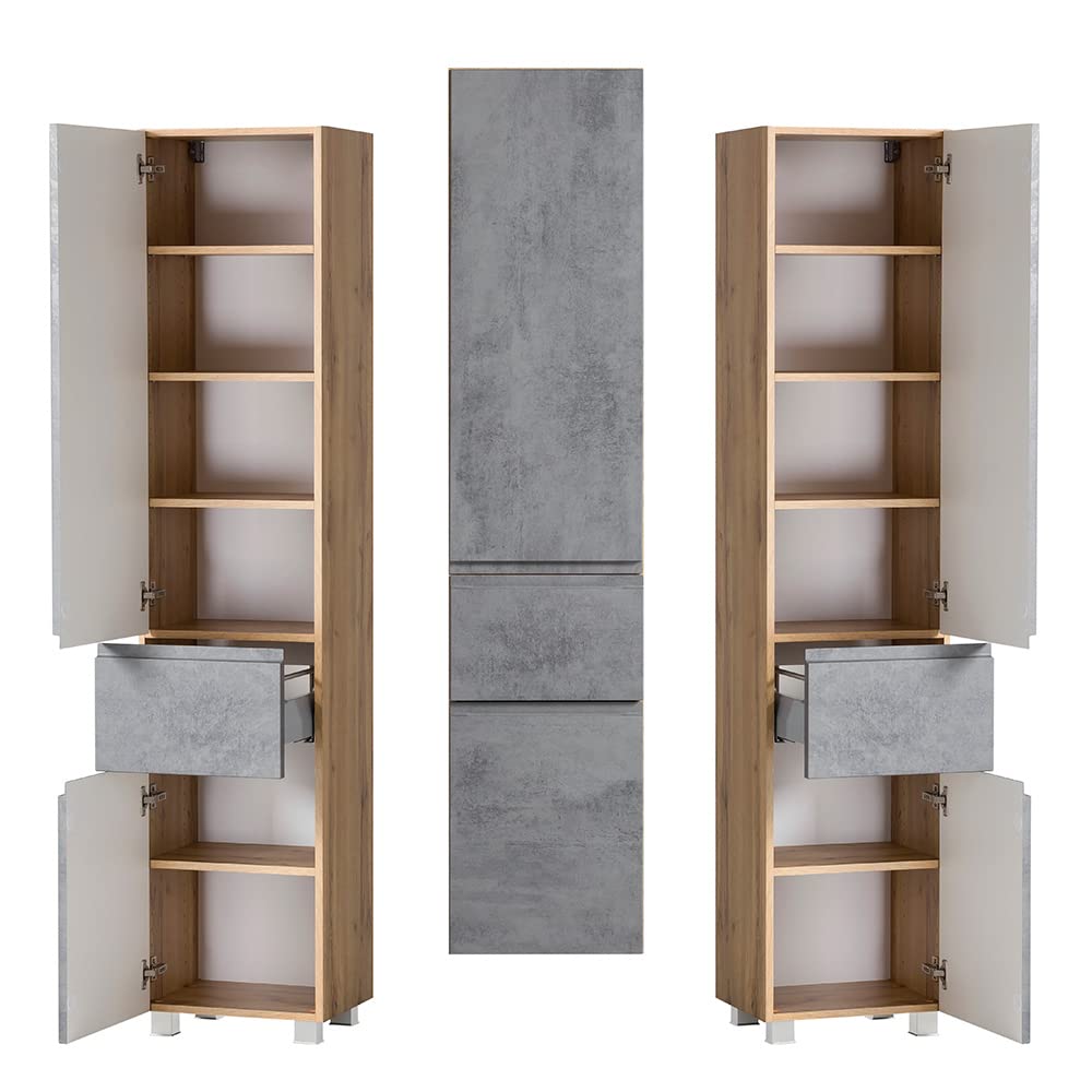 lomadox-badezimmer-hochschrank-40cm-wotan-eiche-beton-grifflos image 2