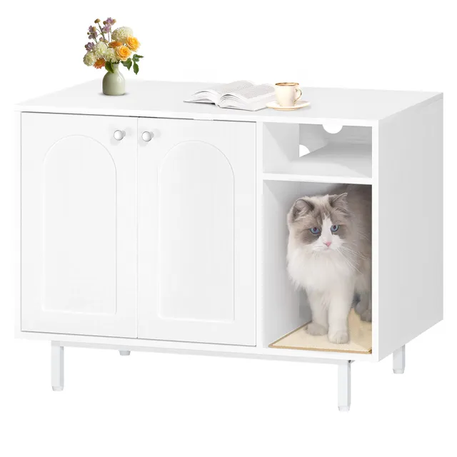 hzuaneri-pet-cb01513w-katzenklo-schrank-wei-80-cm-holz image 1