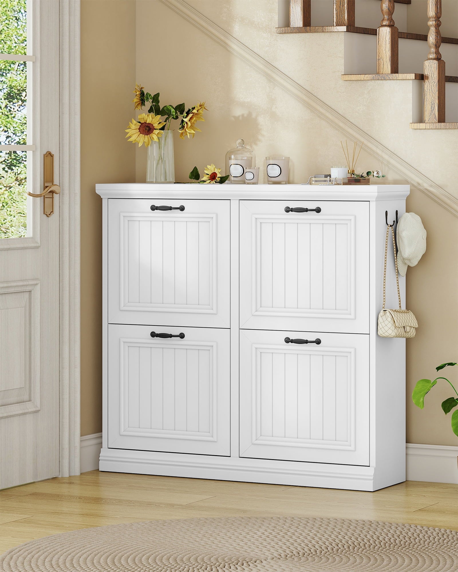 hzuaneri-schuhschrank-wei-schmal-4-klappen-kippt-r-holz image 6