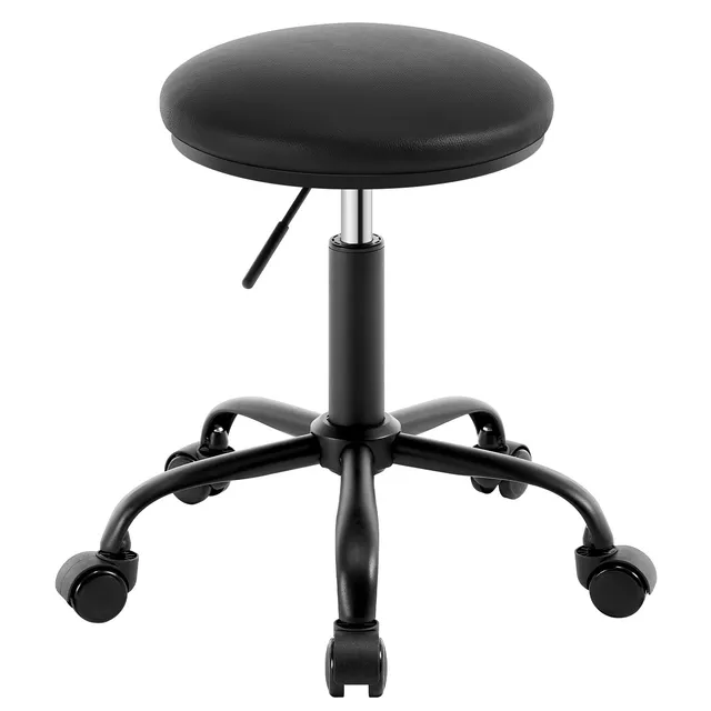 eugad-rollhocker-drehhocker-kunstleder-schwarz-h-henverstellbar image 1