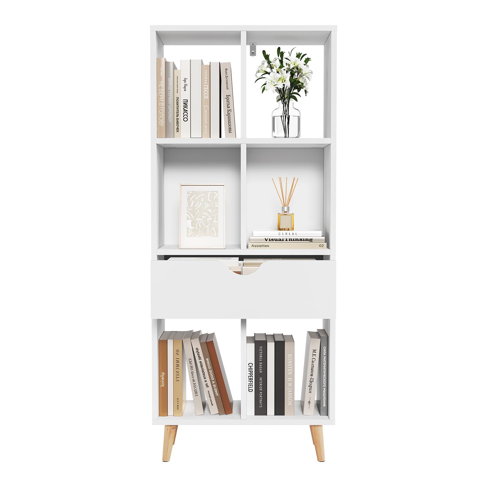 eugad-aufbewahrung-b-cherregal-wei-50x121x24-6-f-cher-mit-schublade image 4