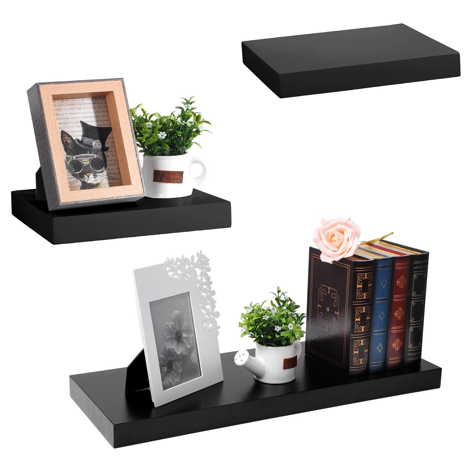 eugad-aufbewahrung-wandregal-schwarz-4er-set-mdf-b-cher image 4